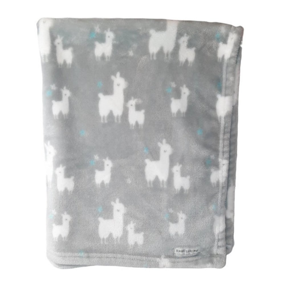 2018 Blankets & Beyond Llama Alpaca Gray Baby Lovey Security Blanket 32" X 28"